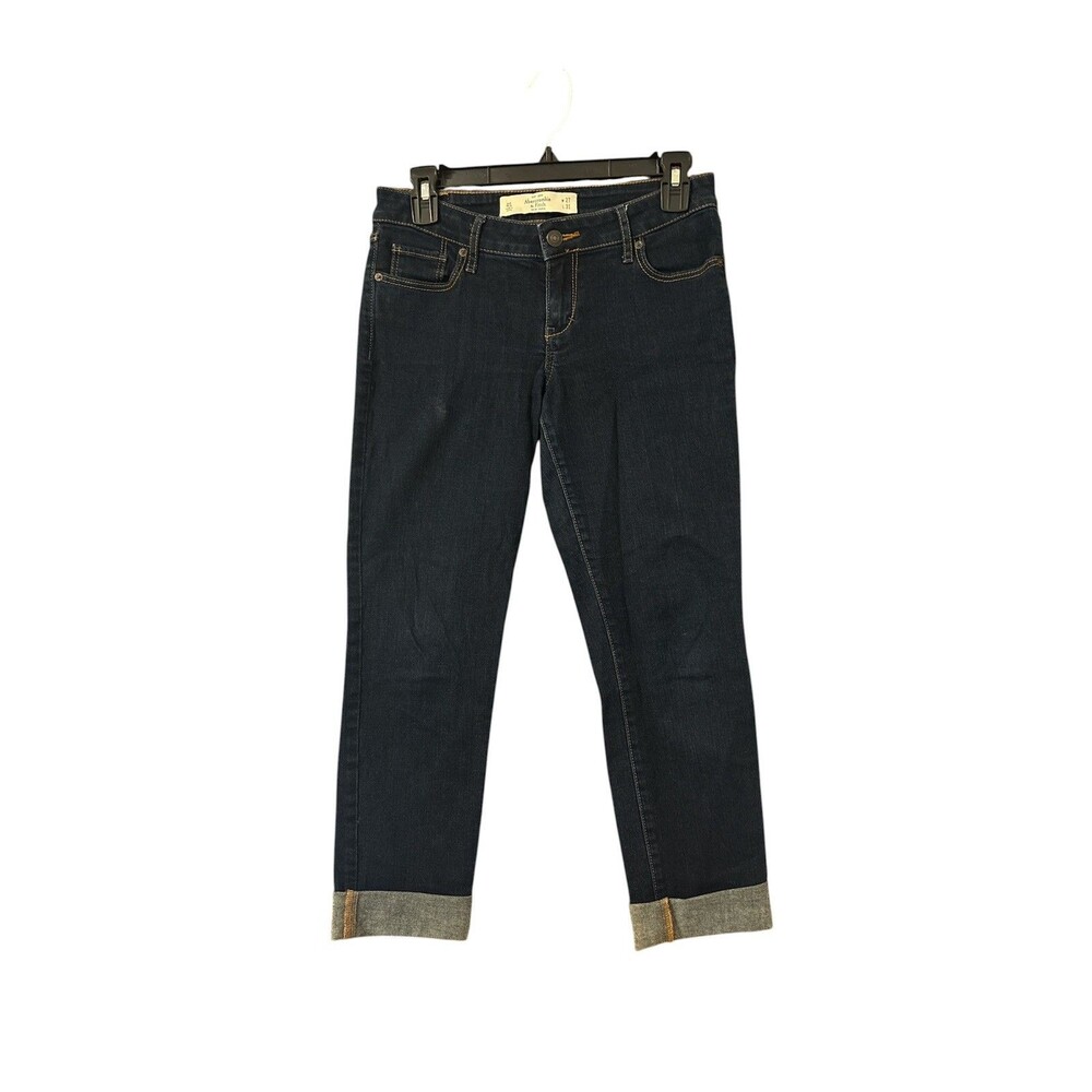 Abercrombie & Fitch Capris Size 4S W27 L31 Dark Wash Cuffed